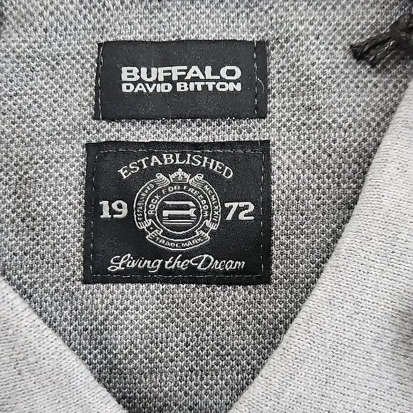 Buffalo by David Bitton Knit Button Up Shirt Men's Large NWT Grey Camo MSRP $70 - Picture 8 of 16
